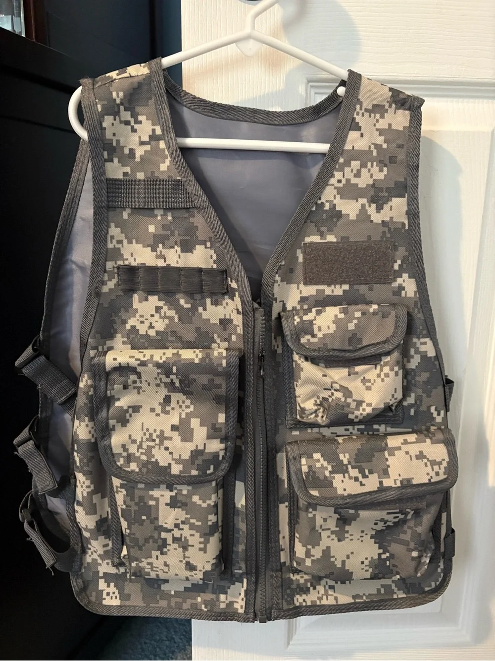 Digital Camo Tactical Utility Vest - Gray/Black Kid’s Play Vest